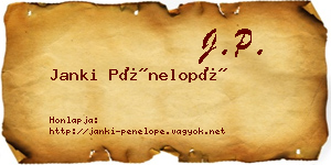 Janki Pénelopé névjegykártya